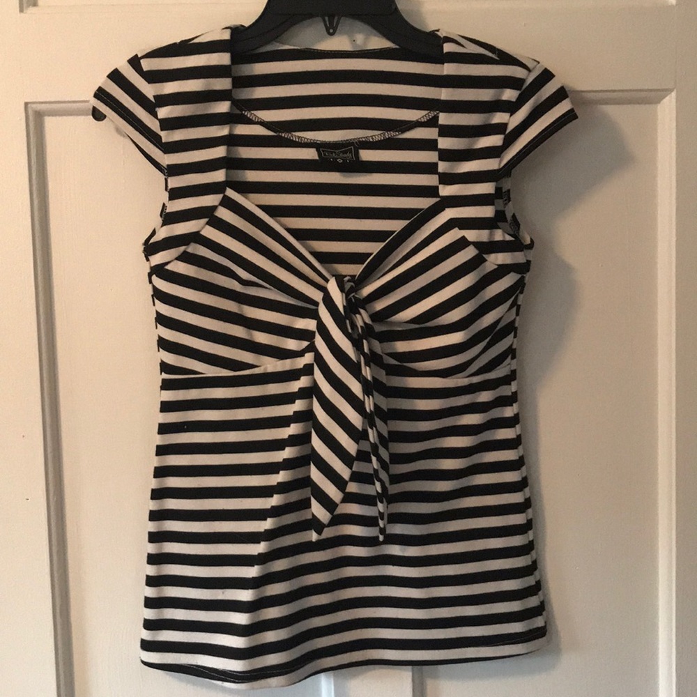 Black and white striped pinup top